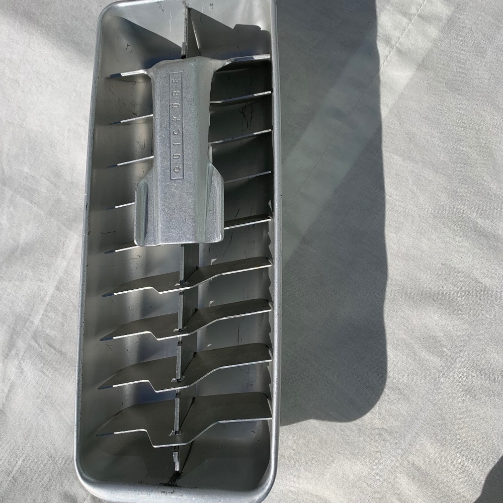 Vintage Quickube Metal ice try aluminum cube tray